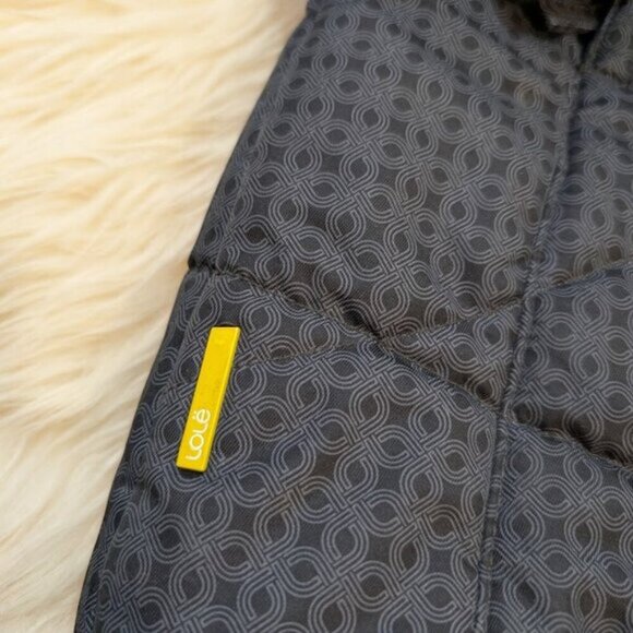 Lole Primaloft Grey Geometric Patterned Long Winter Jacket Women Size Medium - Picture 3 of 13